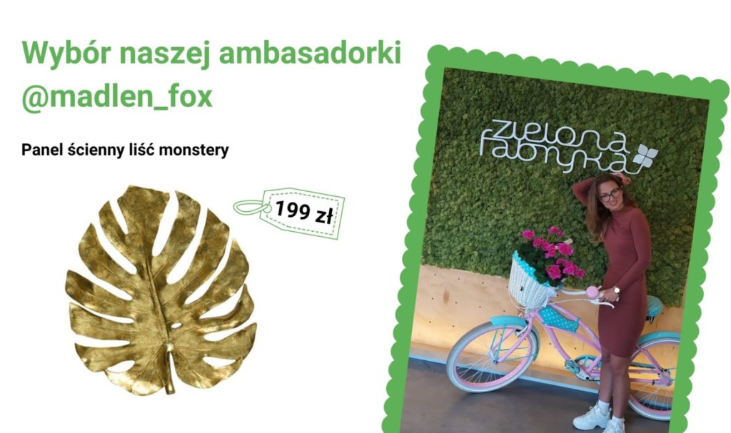 Panel ścienny liść&nbsp;monstery - wybór naszej ambasadorki @madlen_fox